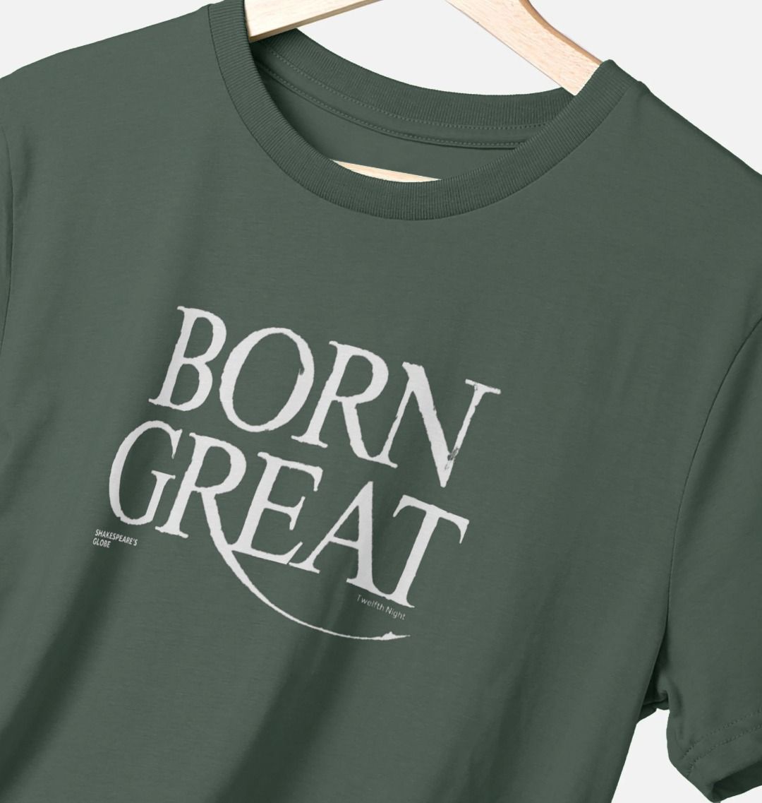 Grey t-shirt with white text printed on the chest