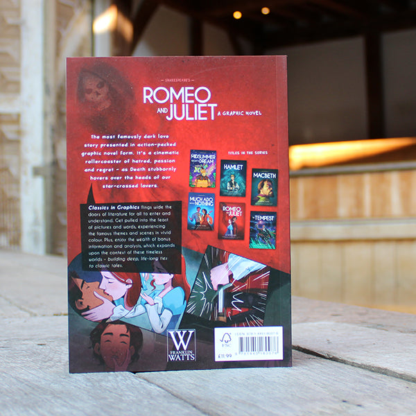 Paperback book with red cover and cartoon depictions of other available books in the series