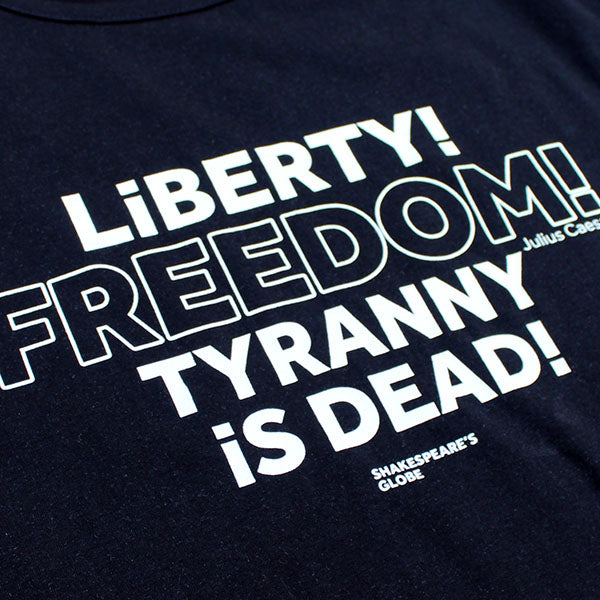 graphic text in white colour, all letters filled in except for the word Freedom which is outlined in white only