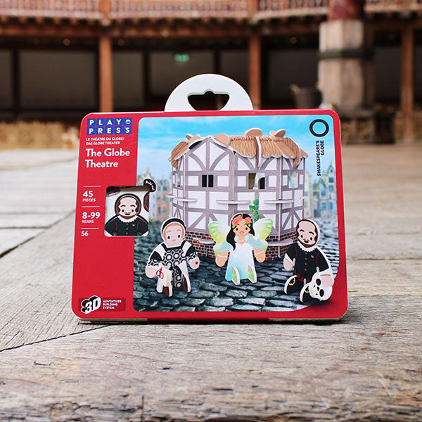 packaging for a building kit of the Globe Theatre