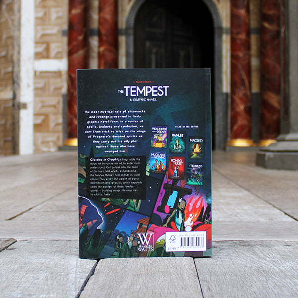 Blue and green paperback book with graphic images of other available titles and white text