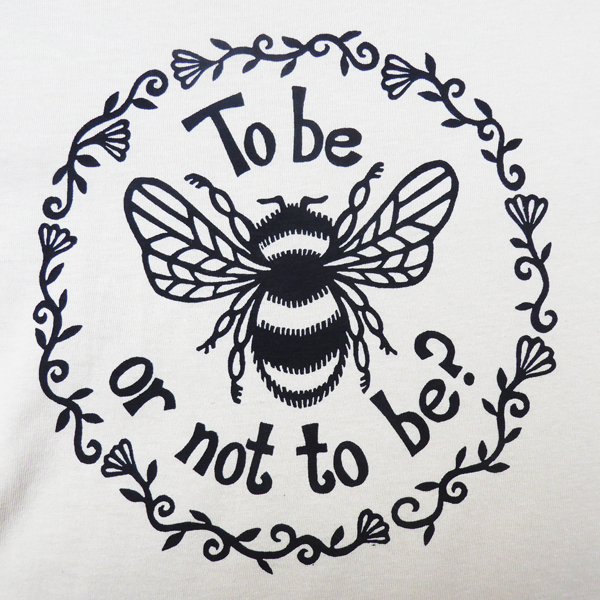 Hamlet Bee lino cut design for Shakespeare's Globe