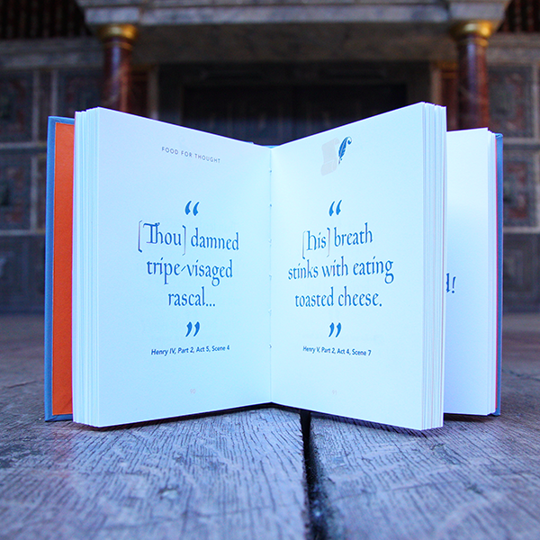 Open book showing pages with quotes in black writing