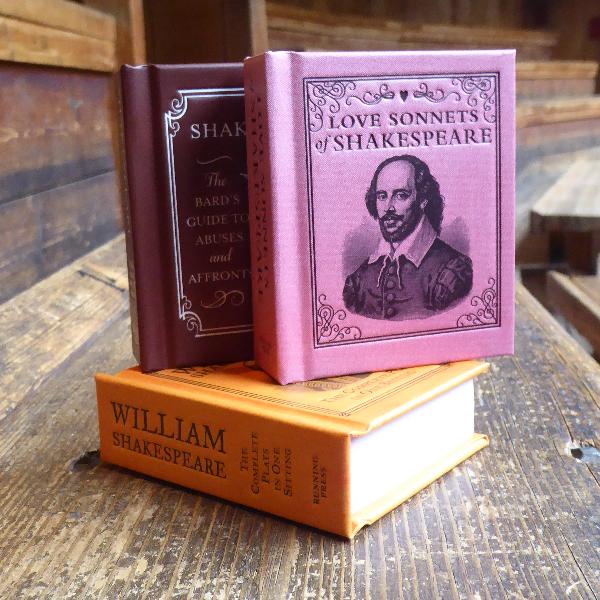 Miniature box set containing three novelty Shakespeare books in a hardback slipcase.