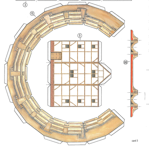 
                  
                    Card cutout Globe Theatre model.
                  
                