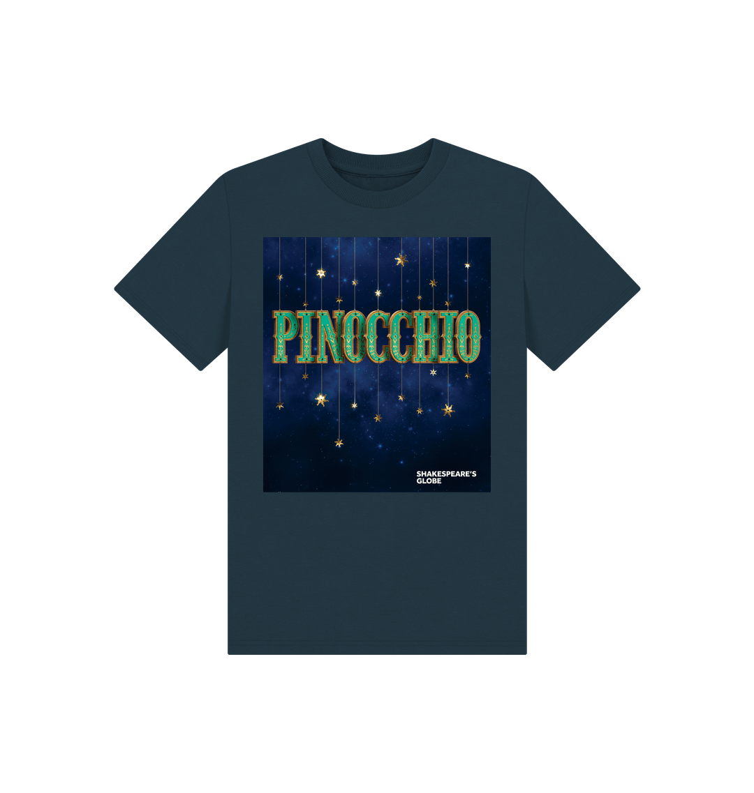 Denim Blue Printed Kids T-Shirt Front