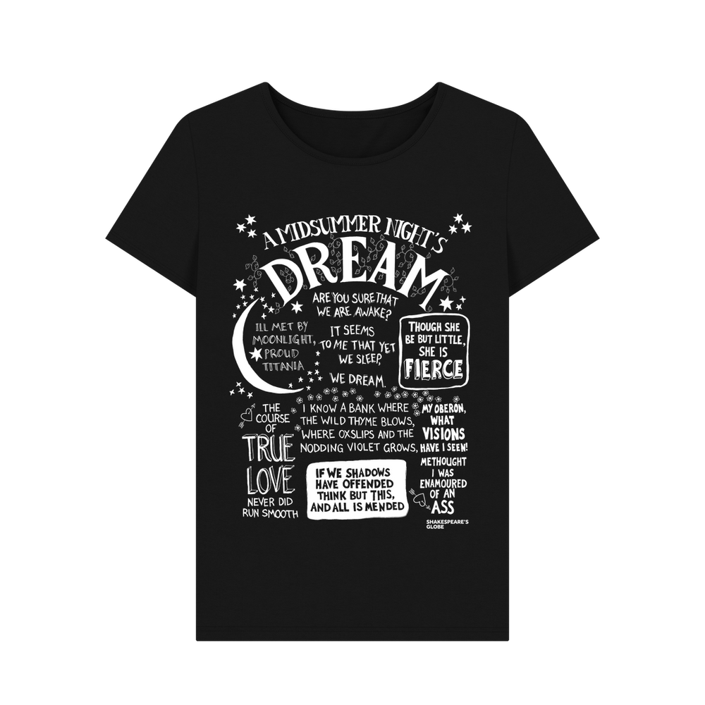 Black A Midsummer Night's Dream Organic Women's T-shirt (Quotes)