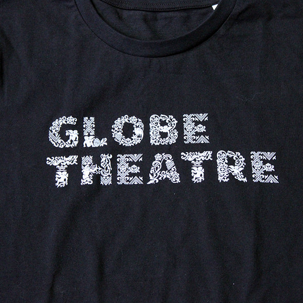 
                  
                    Black t-shirt with white graphic text in centre front
                  
                