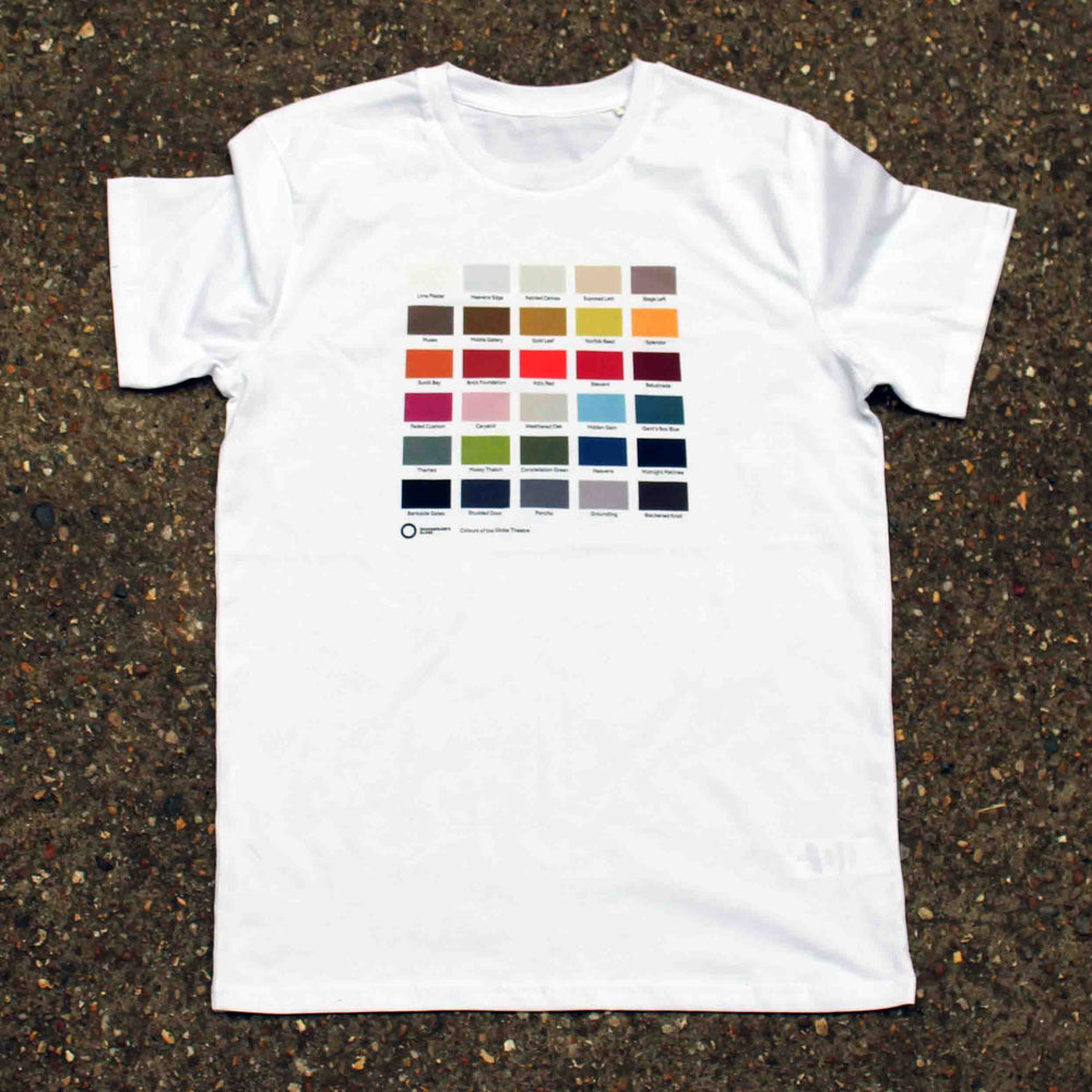 
                  
                    White t-shirt with colour block swatch central image
                  
                