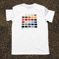 White t-shirt with colour block swatch central image