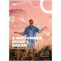 poster depicting a man wearing a denim shirt with translucent wings on a peach coloured background