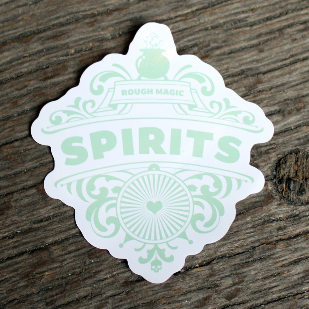 
                      
                        White sticker with a pale green motif
                      
                    