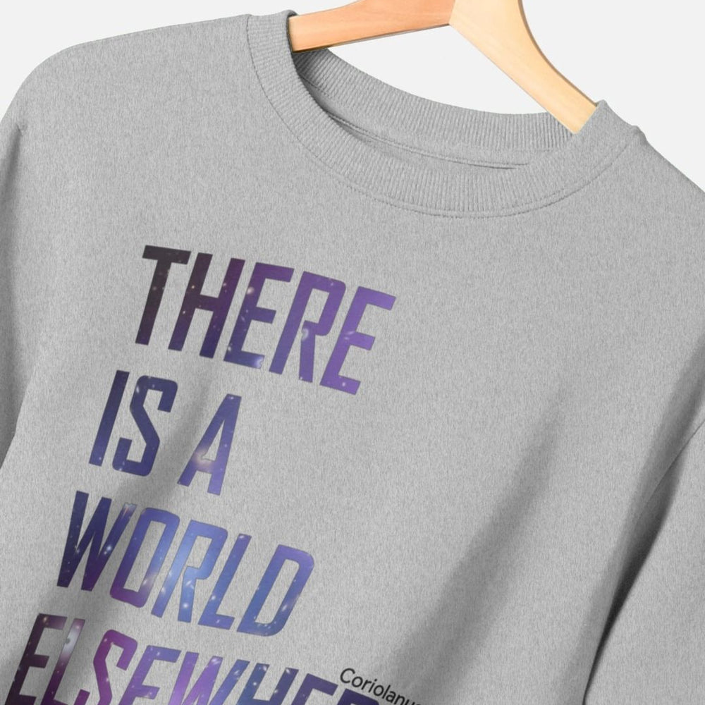 
                  
                    heather grey long sleeve sweatshirt with blue text
                  
                