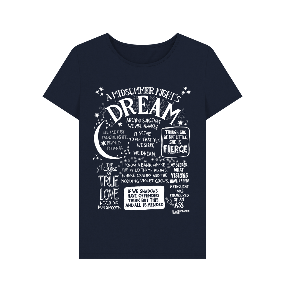 Navy Blue A Midsummer Night's Dream Organic Women's T-shirt (Quotes)