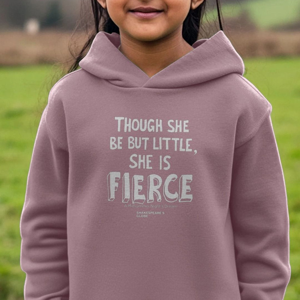 
                  
                    Mauve children's hoodie with graphic white font design on the centre front
                  
                