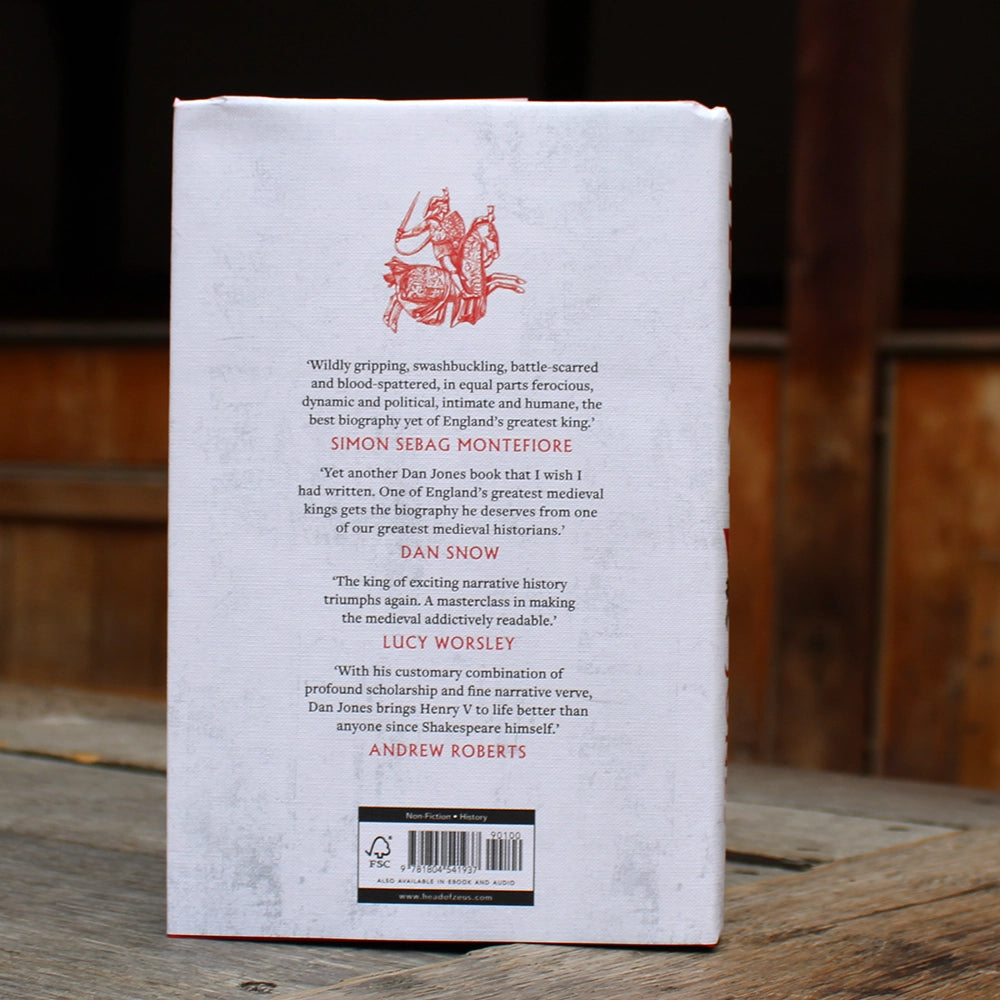 
                      
                        White hardback book with black and red bold text and small red ink drawing of a soldier on horseback
                      
                    