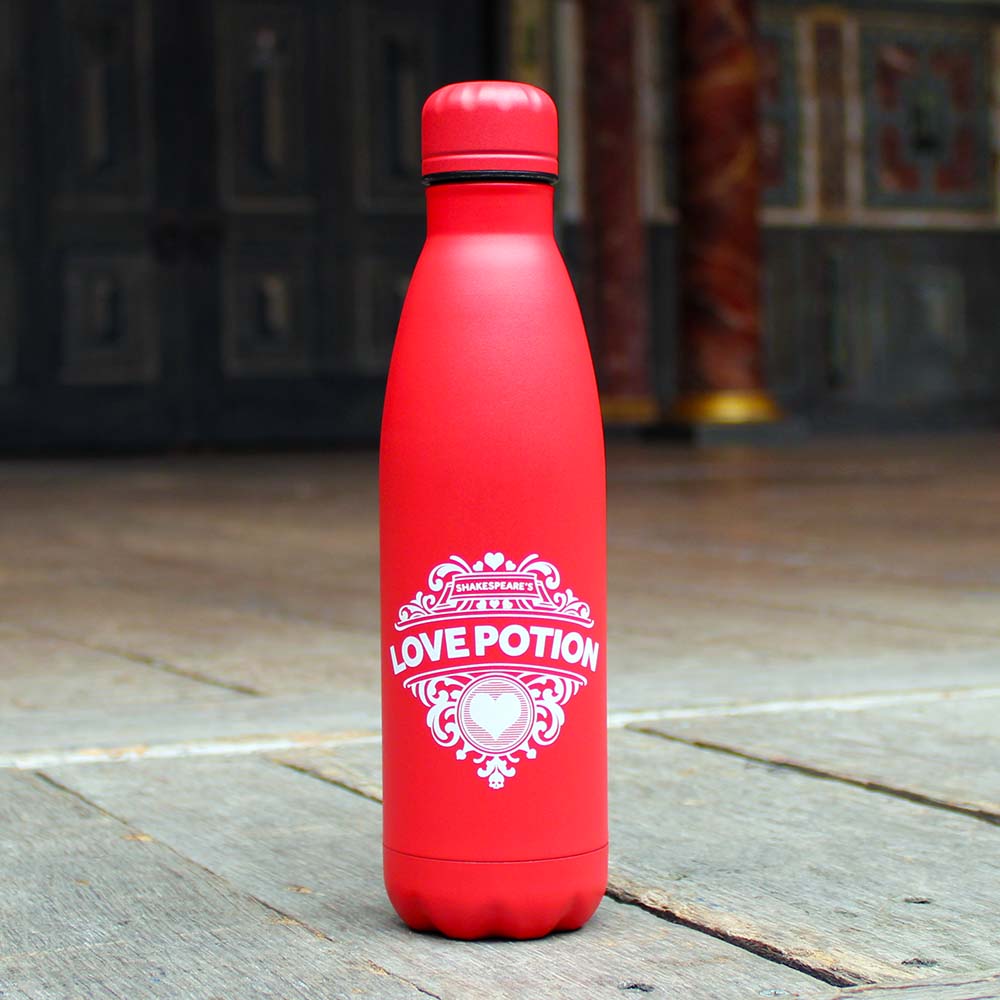 
                  
                    Matt red metal drinks bottle with a white print
                  
                