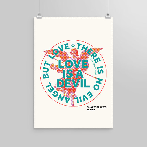 Tea towel with text design on a white background