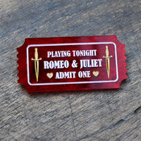 Romeo & Juliet Ticket Brooch
