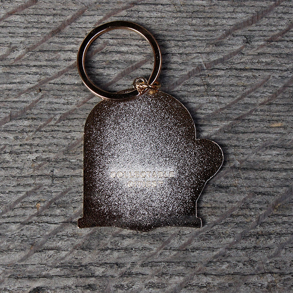 Metal keyring with etching on back