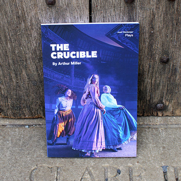 paperback book with a blue cover leaning against a wooden door
