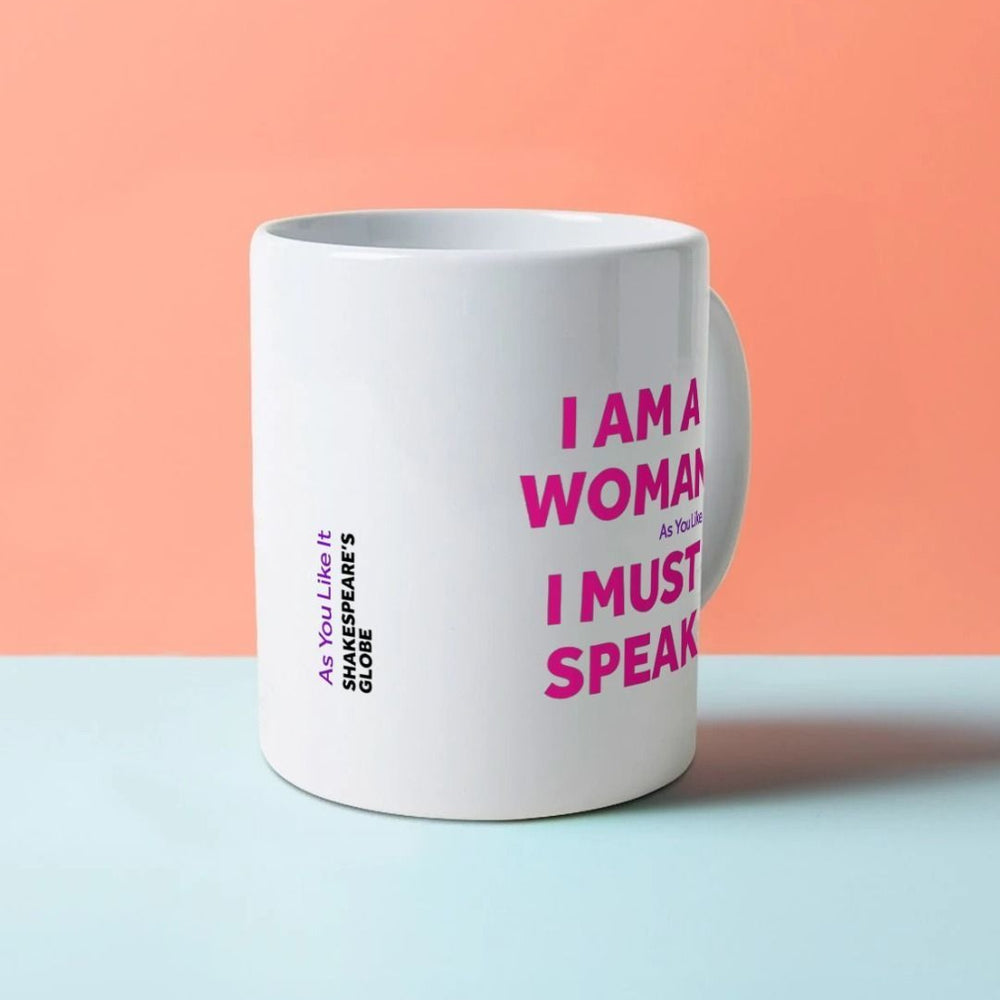 
                  
                    White Mug with graphic pink and purple text on either side
                  
                