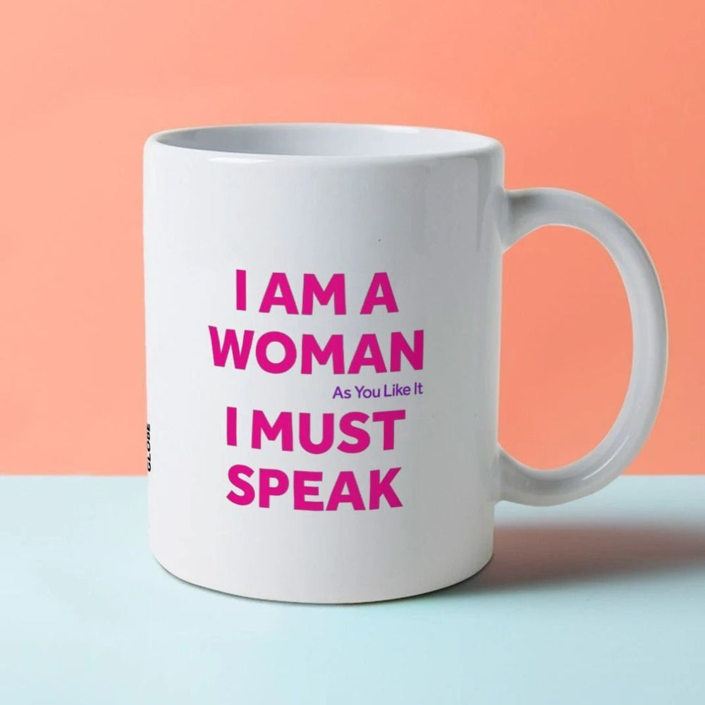 
                  
                    White Mug with graphic pink and purple text on either side
                  
                