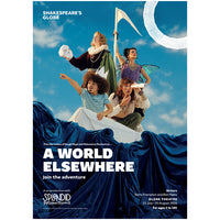 poster depicting four characters sailing on a blue sea in a white boat