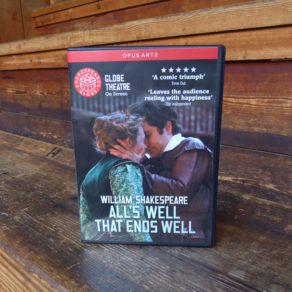 DVD of Shakespeare's Globe 2011 production of All's Well That Ends Well. Performed and recorded in Shakespeare's Globe.