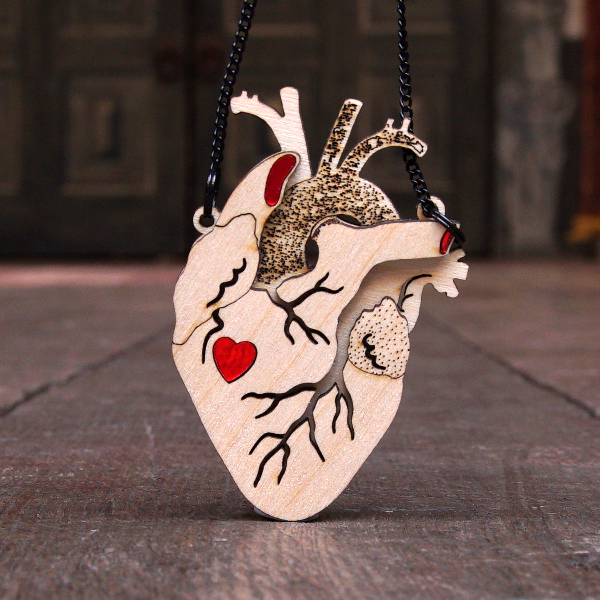Anatomically correct heart pendant deals