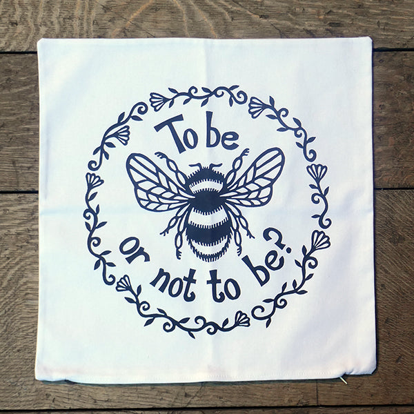 Hamlet Organic Cotton Cushion Cover (To Bee or Not to Bee)