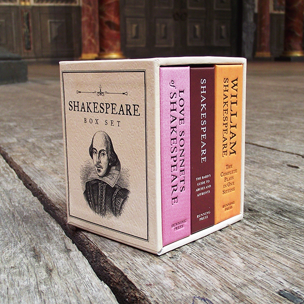 
                      
                        Miniature box set containing three novelty Shakespeare books in a hardback slipcase.
                      
                    