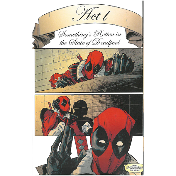 Inside page of a graphic novel featuring the character deadpool