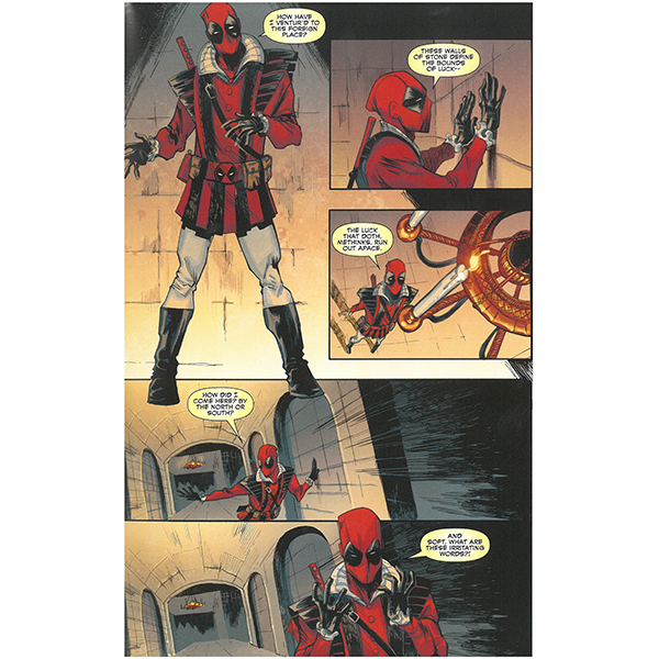 Inside page of a graphic novel featuring the character Deadpool