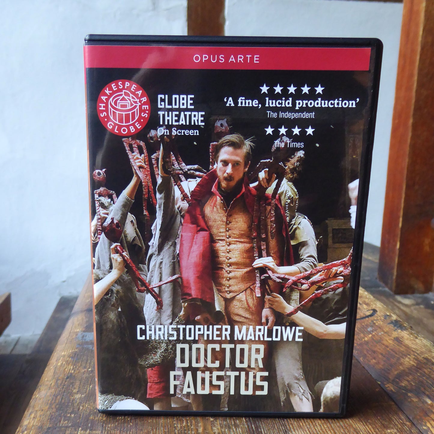 DVD of Shakespeare's Globe 2011 production of Doctor Faustus. Performed and recorded in Shakespeare's Globe.