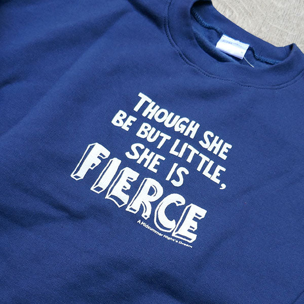 
                  
                    Navy blue cotton blend sweatshirt with white text quote in centre front.
                  
                