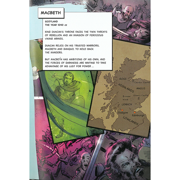 
                  
                    Detail of a page from 'Macbeth: A Graphic Novel' adapted by Steve Barlow and Steve Skidmore.
                  
                