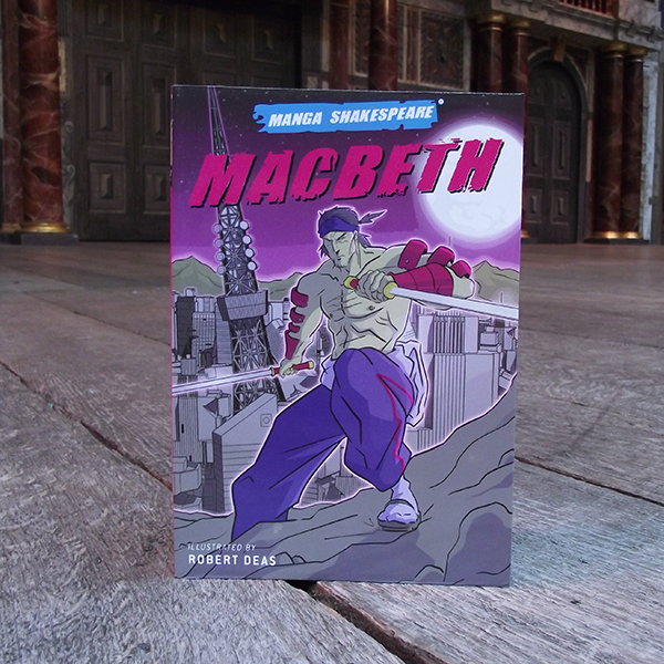 Paperback copy of Manga Shakespeare: Macbeth. Graphic novel illustrated by Robert Deas