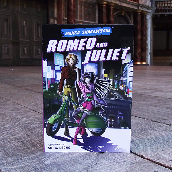 Paperback copy of Manga Shakespeare: Romeo & Juliet. Graphic novel illustrated by Sonia Leong