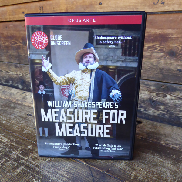 DVD of Shakespeare's Globe 2015 production of Measure For Measure. Performed and recorded in Shakespeare's Globe.