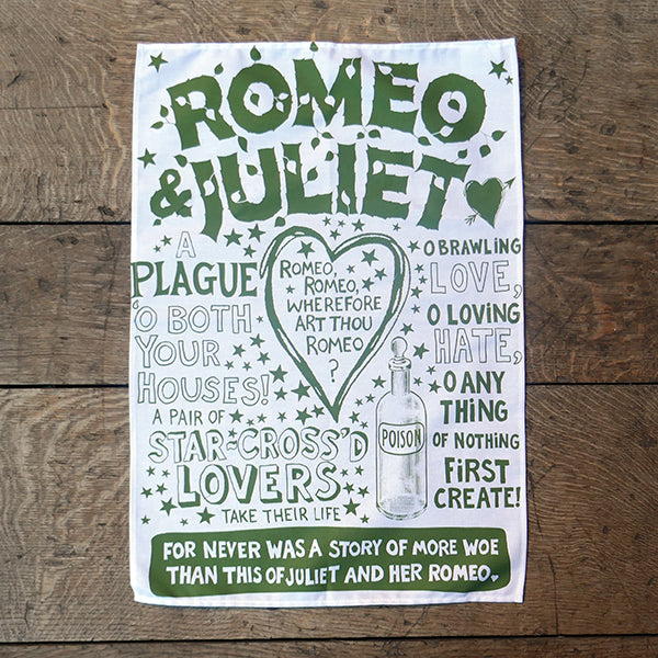 Romeo & Juliet Quotes Tea Towel