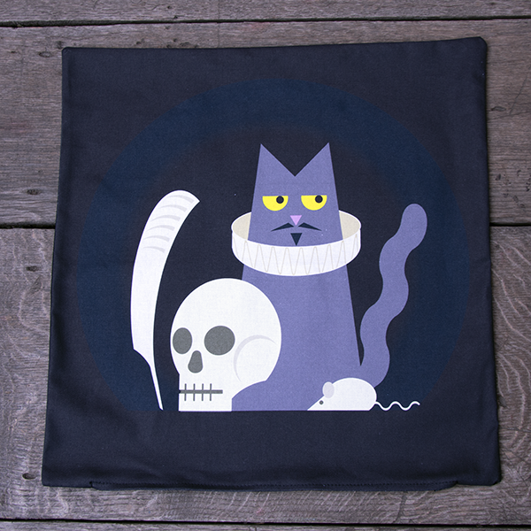 Shakespeare's Cat Organic Cotton Cushion Cover - Print to Order