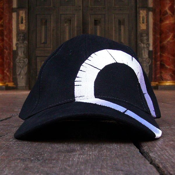 
                  
                    Black baseball cap with an embroidered Shakespeare's Globe theatre logo on the peak.
                  
                