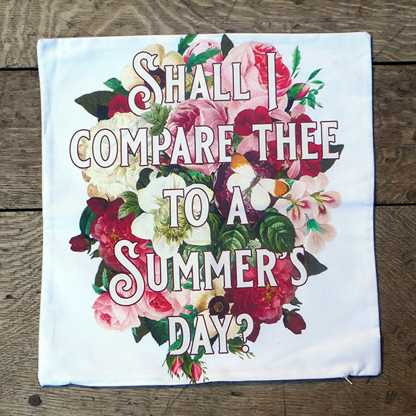 Sonnet 18 Cushion Cover (Shall I Compare Thee)