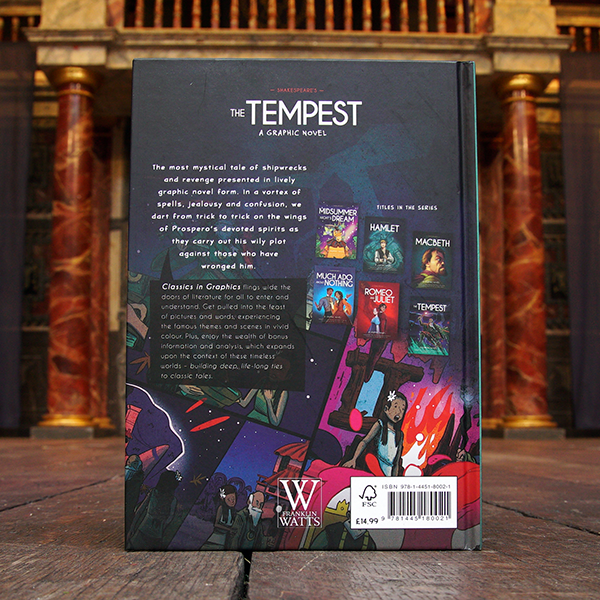 Hardback copy of 'The Tempest: a Graphic Noval' adapted by Steve Barlow and Steve Skidmore