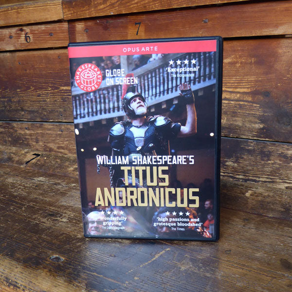 DVD of Shakespeare's Globe 2014 production of Titus Andronicus. Performed and recorded in Shakespeare's Globe.